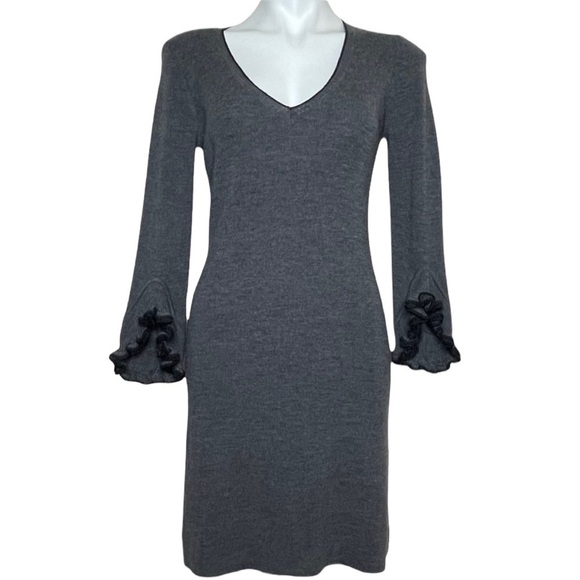 Milly of New York wool ruffle sleeve dress Medium - Picture 2 of 8